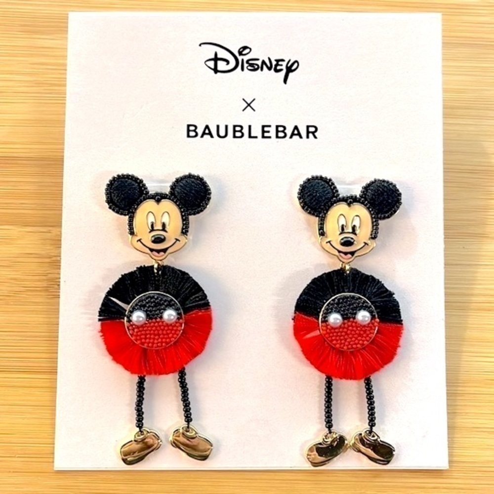 Brand New Disney x BaubleBar Mickey Mouse Beaded Drop Earrings